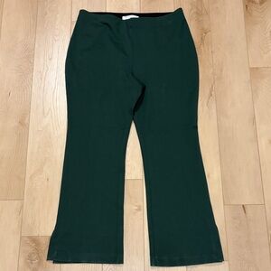 Calvin Klein Stretch Boot Cut Pants with Side Slits, Green, sz XL